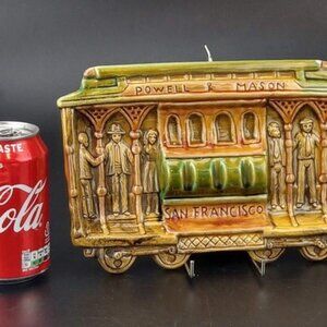 1960's Vintage Powell & Mason San Francisco Cable Car Ceramic Pottery Ashtray
